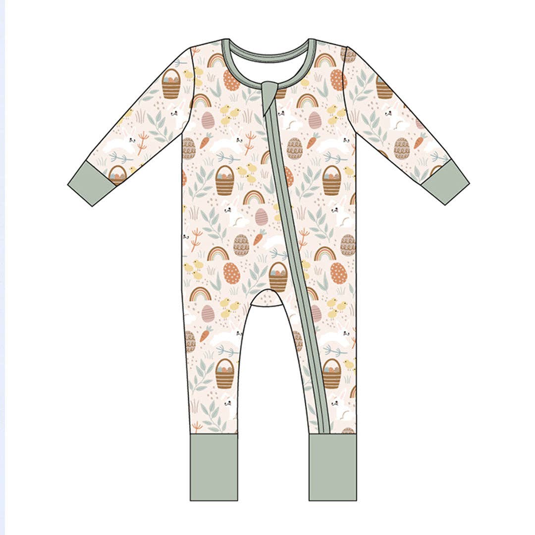 Hop To It Bamboo Easter Convertible Baby Pajamas