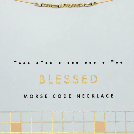 Morse Code Necklace - Gold - Blessed