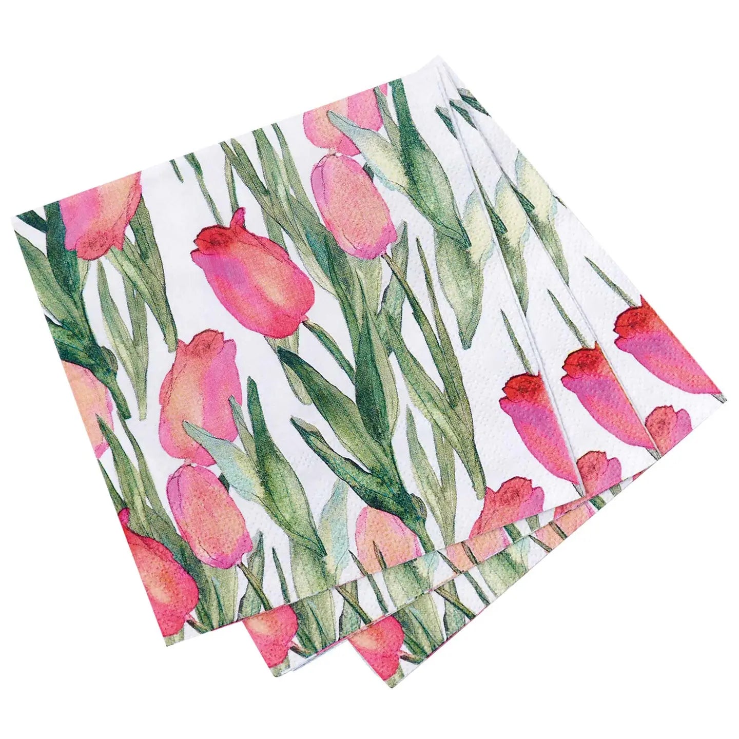 Pink Tulips Paper Napkins
