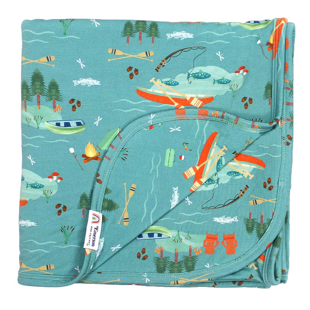 Lake Life Jump in the Lake Bamboo Baby Blanket Newborn Swaddling Gift