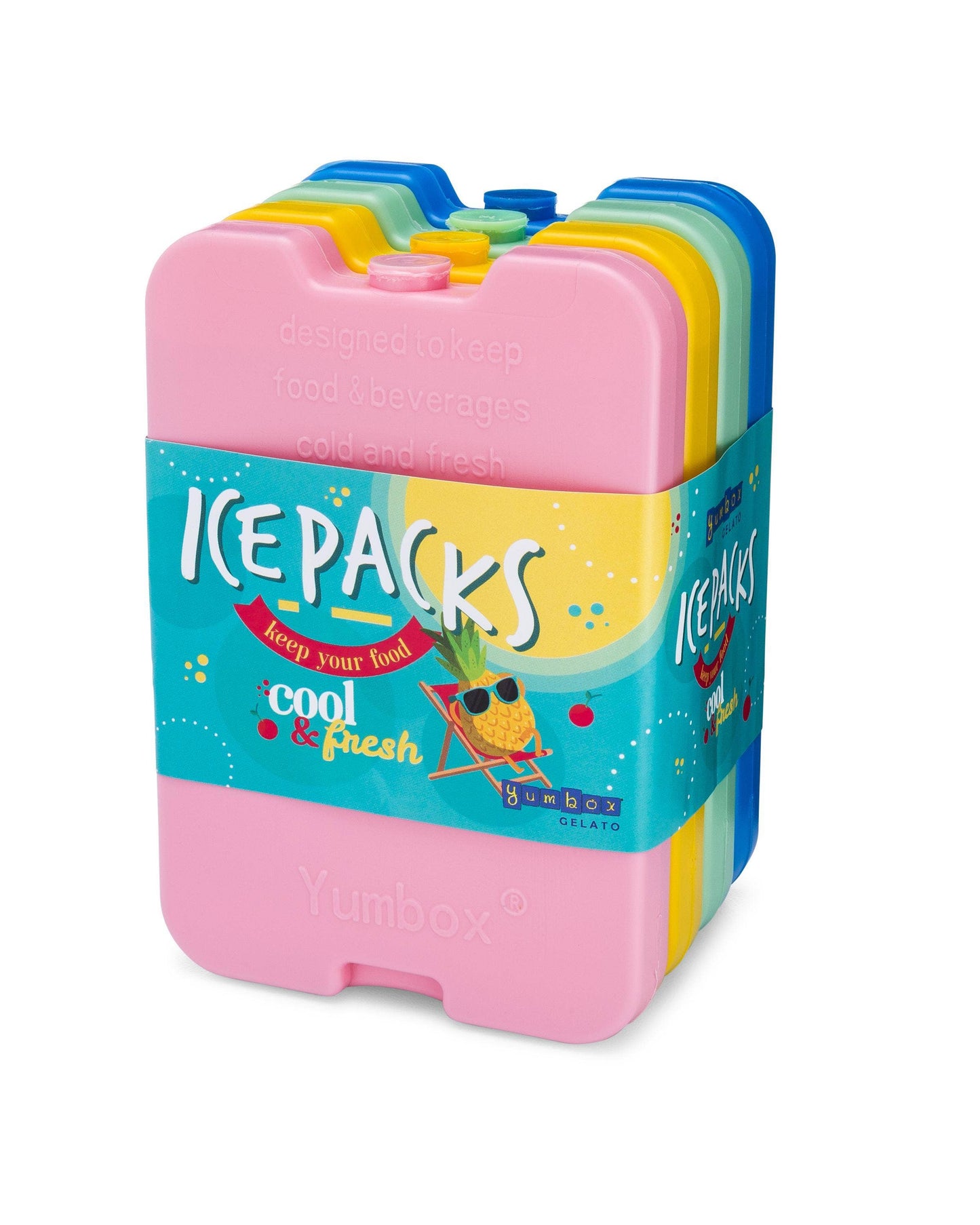 Yumbox Ice Packs - set of 4 Multi - Cool Pack, Slim Long-Las