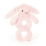 Bashful Pink Bunny Ring Rattle