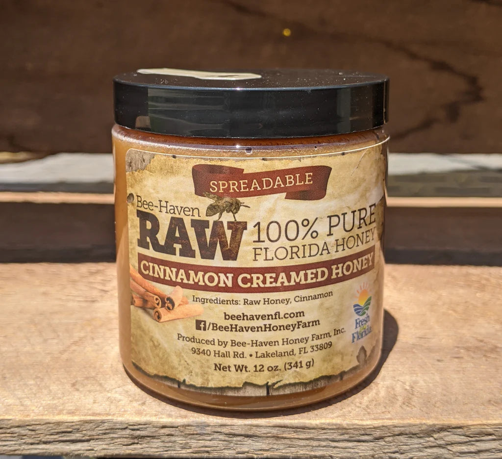 Bee-Haven - Raw 100% Pure Florida Honey - CINNAMON CREAMED HONEY