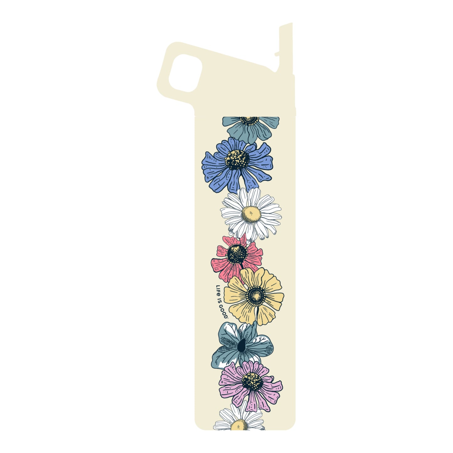 Detailed Row of Wildflowers 20 oz. Straw Bottle