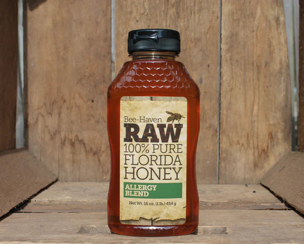 Bee-Haven - Raw 100% Pure Florida Honey - ALLERGY BLEND 16oz