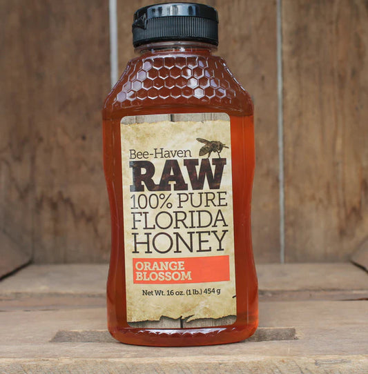 Bee-Haven - Raw 100% Pure Florida Honey - ORANGE BLOSSOM 16oz