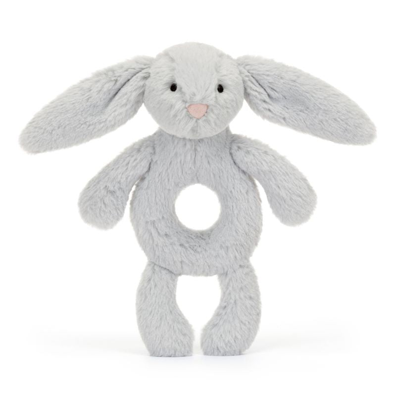 Bashful Silver (Grey) Bunny Ring Rattle