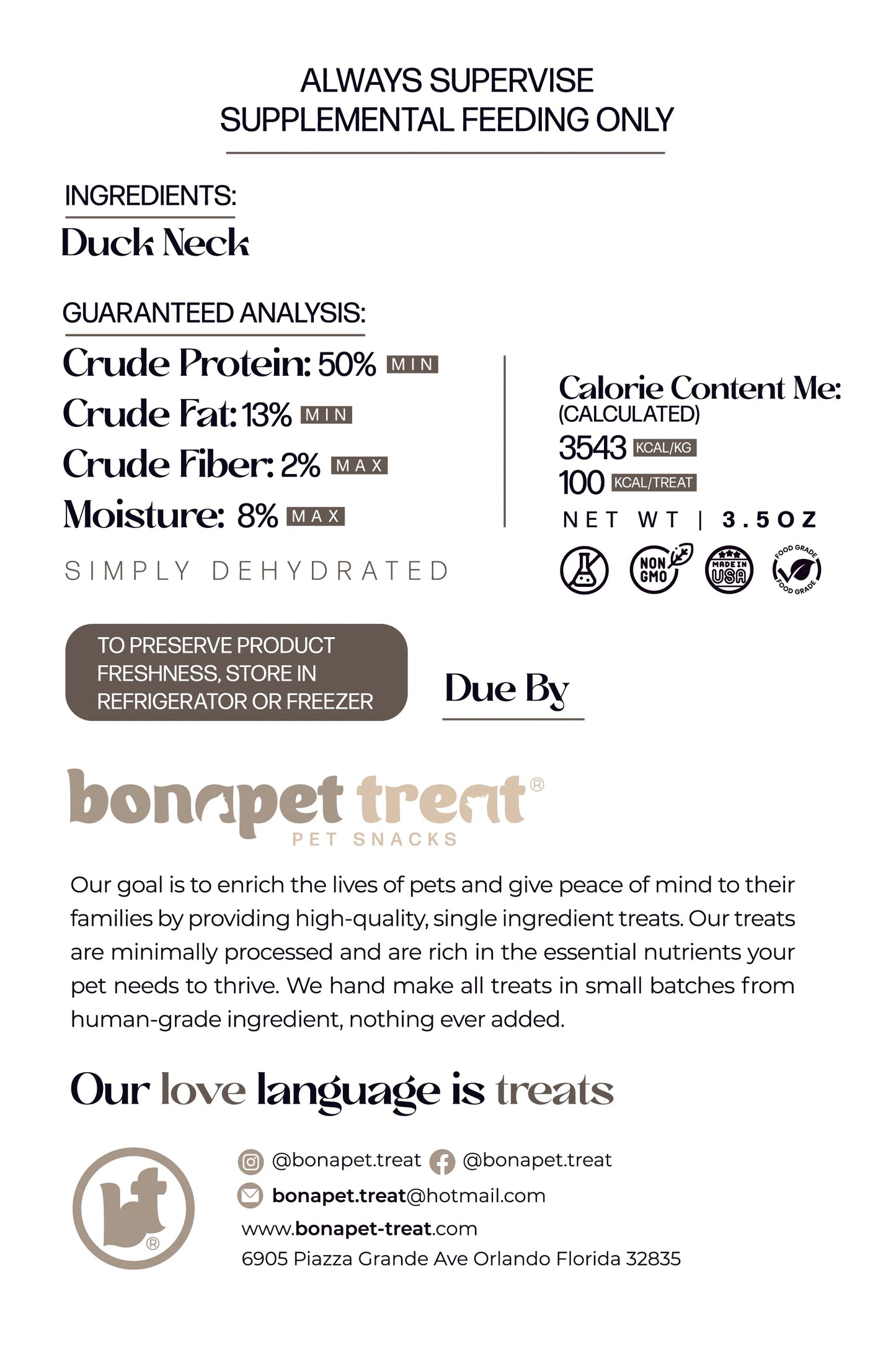 BONAPET TREAT Duck Neck