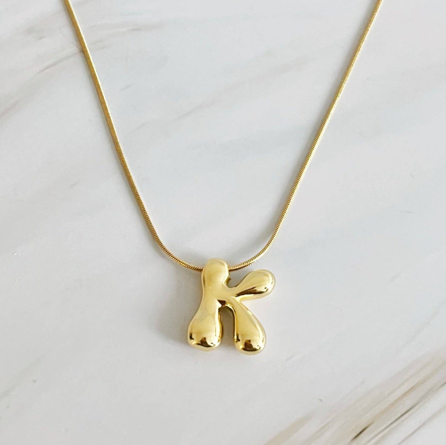 Balloon Letter Initial Necklace